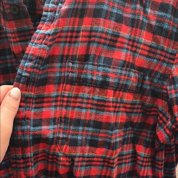 St John's Bay Red and Black Casual Button Down Shirt - Picture 3 of 5